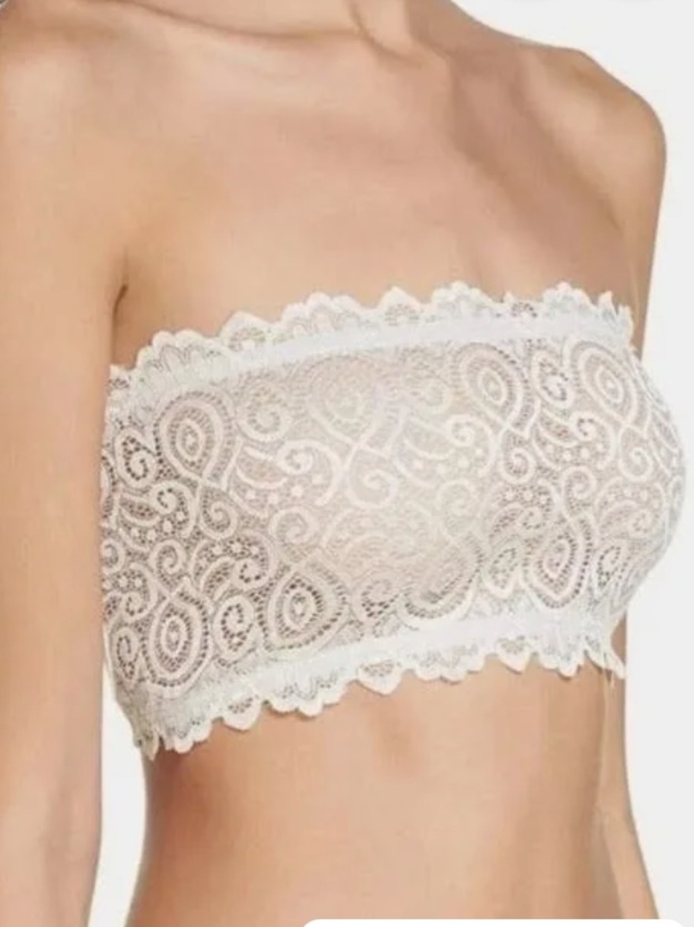 NWT Free People Intimately XS S lace bandeau Bralette IVORY Boho